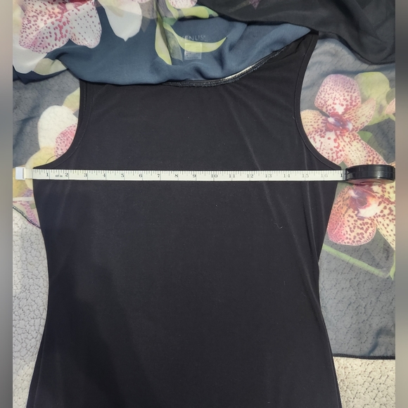 Venus black dress with floral lay over - Picture 6 of 7